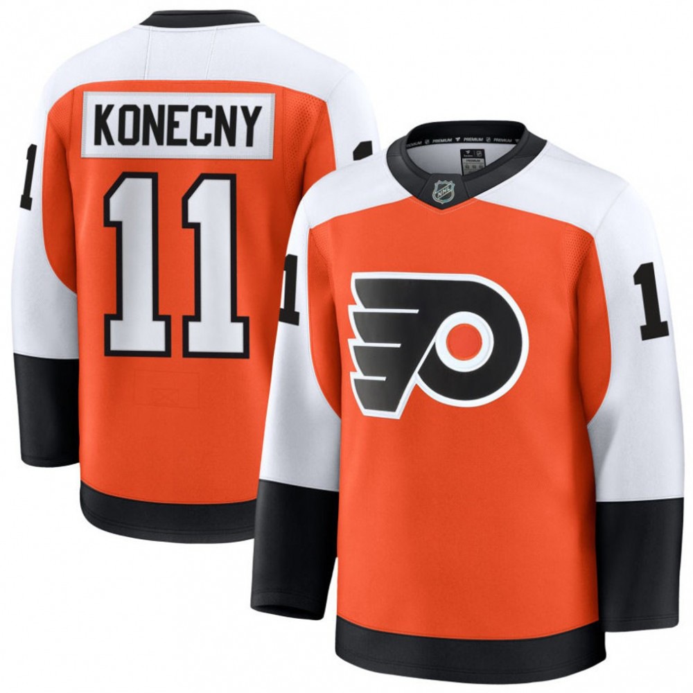 Men's Philadelphia Flyers Travis Konecny Orange Home Premium Jersey-Pro Kit Vault | Brand New 26/27 Sports Jerseys